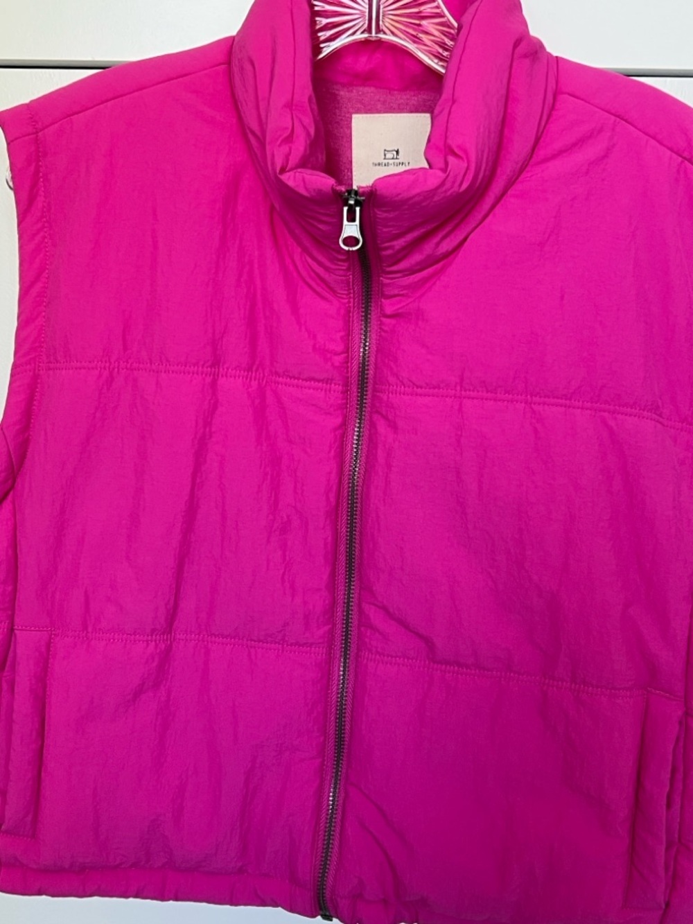 Thread & Supply Hot Pink Quilted Puffer Vest - Picture 2 of 4